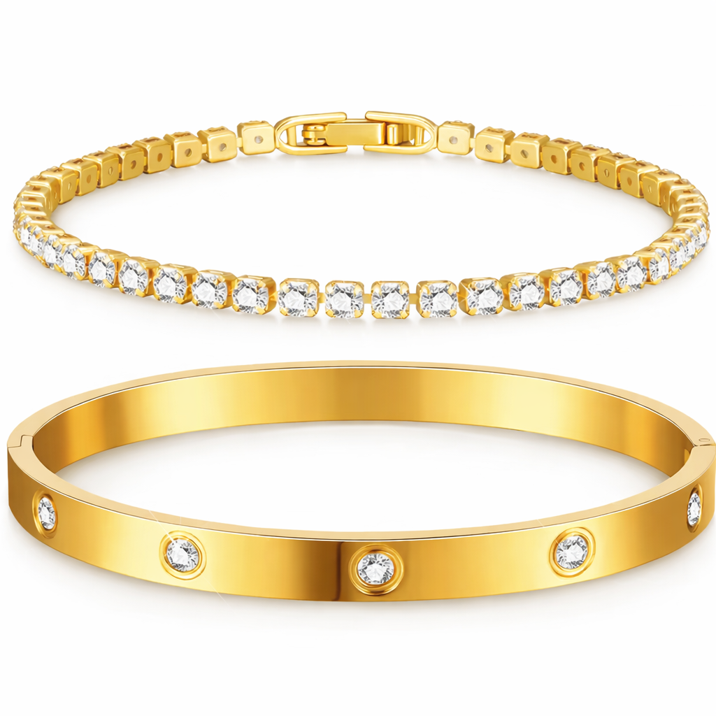 Tennis Bracelet & Bangle Set