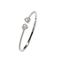 Double Heart Bangle Bracelet